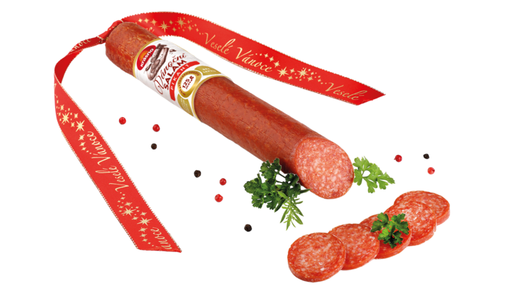 Vánoční salám stuha pikant 2025 kopie