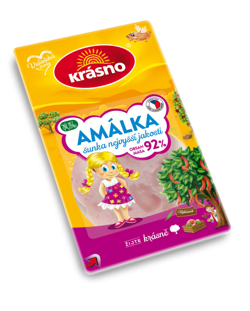 Amálka šunka nakrájaná na plátky 100g MP Krásno