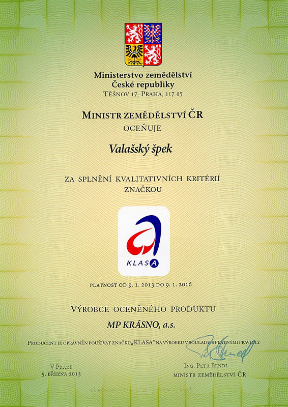 Ocenění značkou KLASA